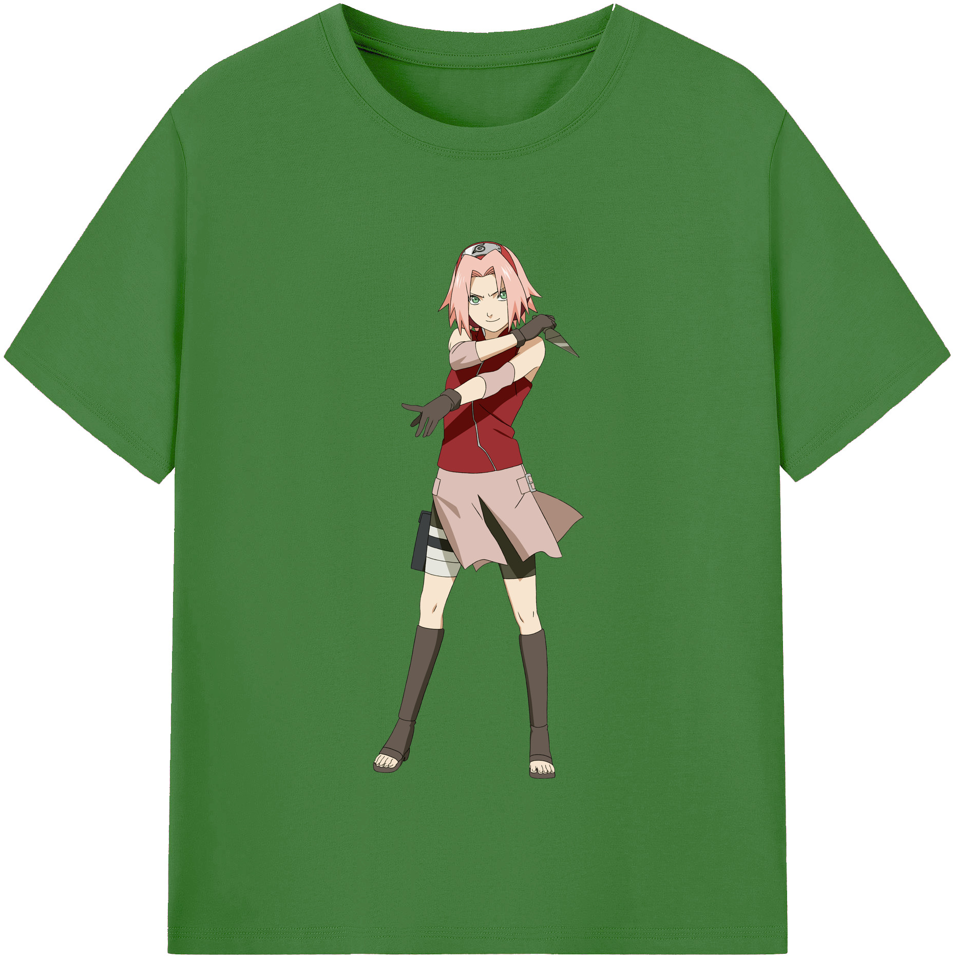 （画像用） NARUTO -ナルト- 春野サクラ Haruno Sakura レディースカジュアルプリントTシャツ（綿100％）